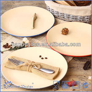 venta al por <span class=keywords><strong>mayor</strong></span> de porcelana de dos tonos de la placa de la cena de <span class=keywords><strong>gres</strong></span> plato de ensalada de baratos - Product Image 1