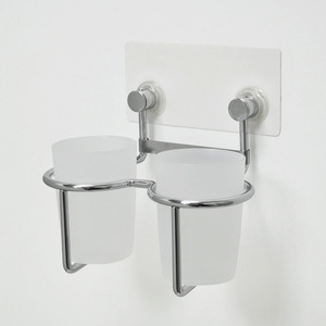 Portaescobillas de baño con diseño de media taza, estante de alambre con adhesivo extraíble - Product Image 3