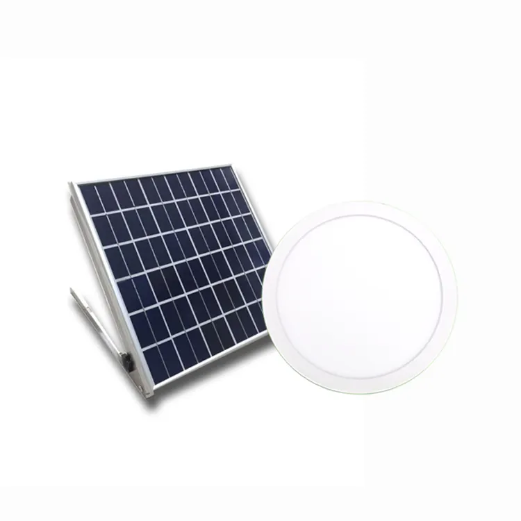 Düşük profilli güneş yok tüp skylight güneş 15 watt güneş paneli powered düz yuvarlak LED panel ışıklık