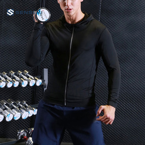 Ropa de entrenamiento transpirable para hombre, ropa deportiva para gimnasio, Fitness, Jogging, chándal liso con abrigo deportivo, chaqueta, Blazers y sudaderas con capucha - Product Image 3