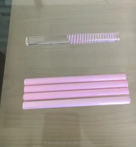 Tige en verre borosilicate, 1 pièce, rose laiteux