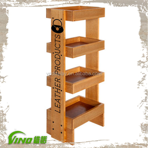 ชั้นวางเครื่องดื่มไม้หลายชั้นพร้อมป้ายโฆษณา ชั้นวางประหยัดพื้นที่สำหรับเครื่องดื่มแบรนด์ดัง ชั้นวางแสดงสินค้าในซูเปอร์มาร์เก็ต - Product Image 5