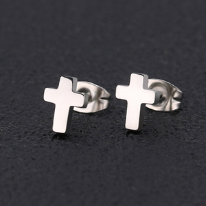 Religious Fashion Jewelry Simple Jesus Christ Crucifix Christian <strong>Earrings</strong> <strong>Cross</strong> Titanium Steel Women Gold Stud <strong>Earrings</strong> <strong>Men</strong> - Product Image 2