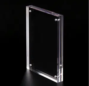 Custom perspex acrylic frameless picture frame large magnetic frames 2 photos