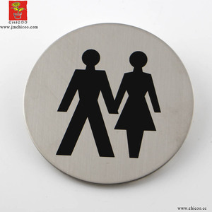 Letrero de Acero Inoxidable de 3 Pulgadas para Puerta de Baño, Letrero Autoadhesivo para Baño, Pub, Tienda, Salón, Oficina, Negocio, Placa de Señalización para Baño - Product Image 5