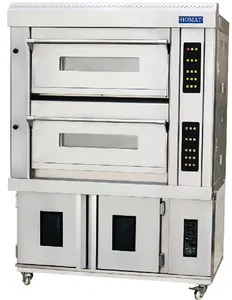 Toko Roti Komersial Peralatan Stainless Steel Roti Kue Listrik Oven 4 Nampan Convection Oven Menggabungkan dengan 10 Nampan Proofer