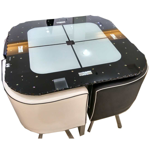 Tecnología Avanzada negro vidrio templado <span class=keywords><strong>mesa</strong></span> <span class=keywords><strong>de</strong></span> <span class=keywords><strong>comedor</strong></span> <span class=keywords><strong>y</strong></span> <span class=keywords><strong>sillas</strong></span> conjuntos con la mejor calidad - Product Image 1