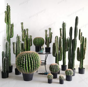 Grande pianta di cactus rotonda succulenta finta artificiale all'ingrosso per la decorazione del giardino dell'erba dell'interno