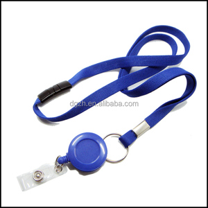 Business Card Holder <strong>Clip</strong> <strong>Safety</strong> Clasp Tubular Knitting Neck <strong>Lanyards</strong> with Retractable Reeler Card Badge Holder - Product Image 2