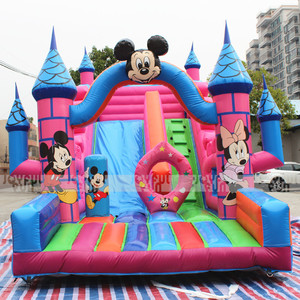 Professional factory favorite Micky Mouse cartoon inflatable slide inflatable dry slide for amusement park