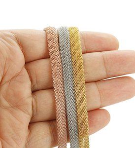 Maglia di Collegamento Chain Del Braccialetto Braccialetti Per Le Donne Le Ragazze di Rosa Argento Dorato Tono 7-8 Inch All'ingrosso NS803497 - Product Image 2