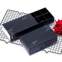 Tiroir à revêtement Uv noir en carton, 50 pièces, boîtes de vente, boîtes d'emballage de chocolat frais, boîte cadeau