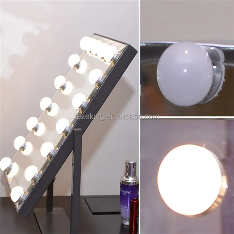 Hot WanEway Hollywood Style Makeup Vanity Mirror with 12 LED Bulbs Makeup Mirror with Light Dimmable Lighted Tabletop Mirror