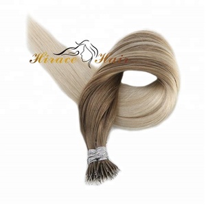 Extensión de cabello Remy virgen brasileño Nano <span class=keywords><strong>Loop</strong></span> Curly Nano <span class=keywords><strong>Ring</strong></span> hecho de cabello humano en Stock - Product Image 3