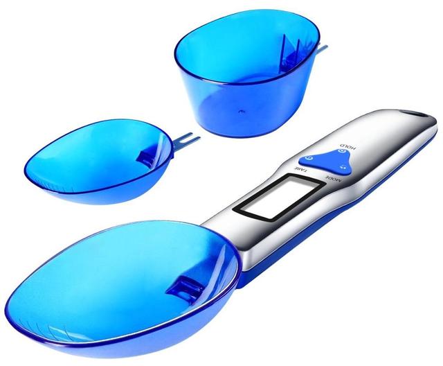 J&R Stainless Steel 500g 0.1g Digital Kitchen Measuring Spoon Scale with 3 Detachable Scoops