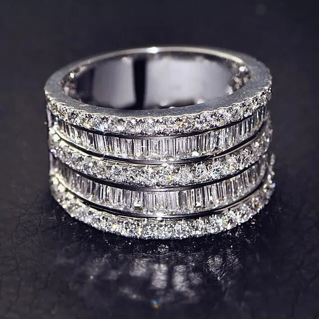 Ювелирные изделия Принцесса Cut 8,6 CT белый циркон серебряный цвет обручальные кольца для вечеринки c логотипом отличный подарок