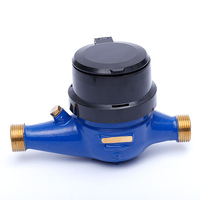 Compteur d'eau numérique multi-jets Ningbo, type sec, en laiton mécanique, avec arrêt magnétique électronique, couvercles en plastique bon marché de 15 mm, classe B ISO4064