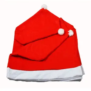 Santa Clause-funda trasera para silla, juego de 5 accesorios navideños, decoración para mesa de cena y cocina, color rojo