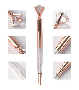 ¡Jingda marca regalo de boda, recuerdo de pluma de diamante Logotipo de diamantes de oro rosa de cristal - Product Image 2