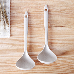2019 New Products Kitchen Tools Wheat Straw Plastic Spoon Biodegradable Soup Spoon for Cooking Food