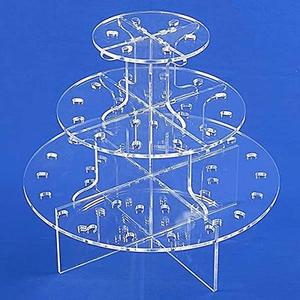 Kunden spezifische 3 Ebenen Montage klar Acryl <span class=keywords><strong>Push</strong></span> <span class=keywords><strong>Pop</strong></span> Kuchen Display Stand für Party