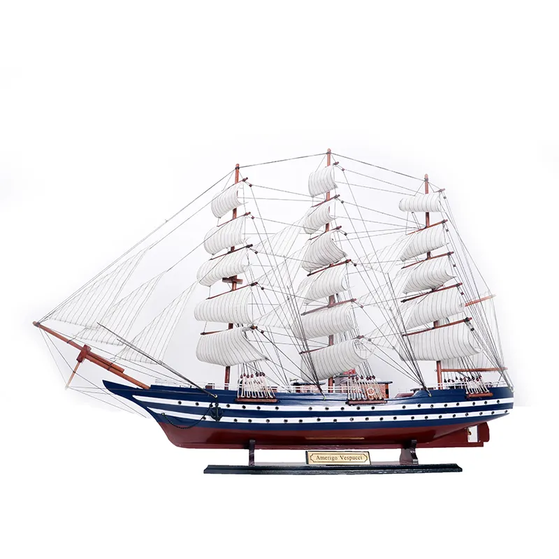 Pabrik Cina Panjang 100 CM Antik Kapal Kayu Model Kapal Model untuk Dekorasi dan Hadiah Souvenir