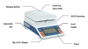 Mb lab medidor de umidade eletrônico digital, equipamento de teste de umidade do grão do halogênio da lâmpada digital testador de preço - Product Image 3