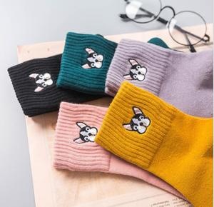Broderie Stitchwork <span class=keywords><strong>Chien</strong></span> Cheville Coton Dames Casual Filles Femmes Animal <span class=keywords><strong>Chaussettes</strong></span> - Product Image 4