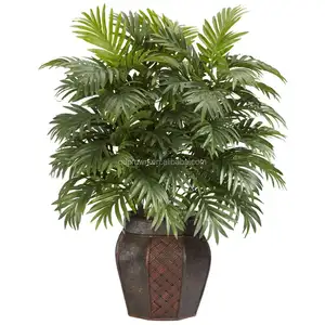 Fashion Pohon Palem Buatan Ruang Tamu Pohon Palem Daun Berlampu Pohon Kelapa Ornamental King Kini Batang Besar Monstera Tropis