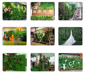 Wedding Home Party Decoration Green Faux Leaf Artificial Grass Carpet Artificial Grass <strong>Flower</strong> <strong>Wall</strong> <strong>Panel</strong> - Product Image 6