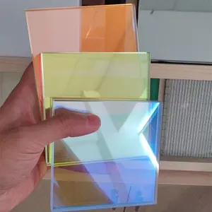 Vidro reflexivo iridescente revestido 4-19mm faixa de vidro colorido