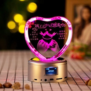 <span class=keywords><strong>Cadre</strong></span> photo en cristal gravé en 3D personnalisé, en forme de cœur, cadeau de mariage, gravure laser transparente, <span class=keywords><strong>cadre</strong></span> photo rotatif en bois - Product Image 2