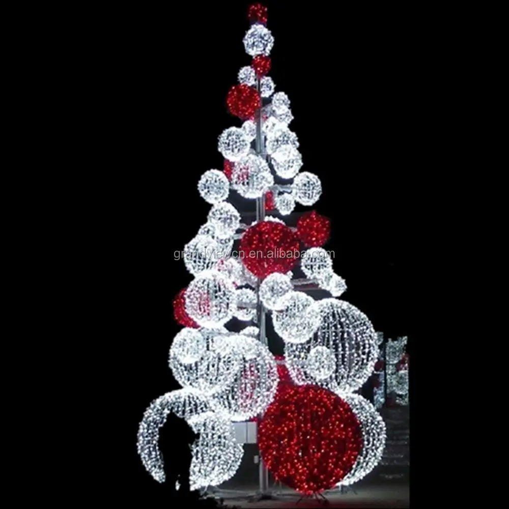 Grand view Outdoor Riesen Weihnachts baum 20ft 30ft 40ft 50ft LED Künstliche Urlaub Dekorative Kugel steht Motiv Lichter