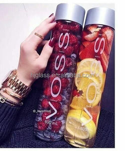 375มิลลิลิตร <span class=keywords><strong>Voss</strong></span> ขวดน้ำขวดแก้วสำหรับน้ำผลไม้และน้ำที่มีสกรูฝาพลาสติก - Product Image 1
