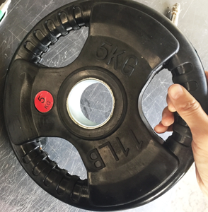 גומי מצופה 50mm 3 חור כושר משקולת משקל צלחת גומי כיסוי - Product Image 3