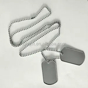 Blank rectangle dog tag sets with gold/silver plating