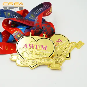 Alta calidad de encargo 3D Metal oro deportes Running Chocolate medalla