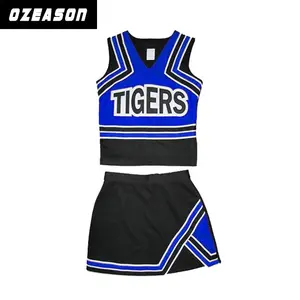 Hot sale cheer practice wear custom design dance cheerleading top and skirts uniforms