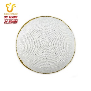 Vente en gros d'usine, kippa noire <span class=keywords><strong>de</strong></span> haute qualité, côté doré, chapeau kippa, tricoté à la main, kippot <span class=keywords><strong>juif</strong></span>, yarmulka - Product Image 4