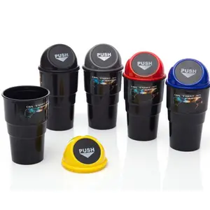 Customized Logo Free Sample Plastic Car Trash Can, Mini Garbage Cans