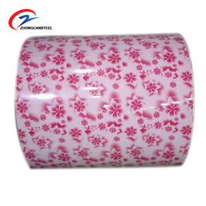 Bobina de acero recubierta de <span class=keywords><strong>color</strong></span> de flor impresa de alta calidad bobina de acero galvanizado prepintado <span class=keywords><strong>ppgi</strong></span> para chapa de techo - Product Image 1