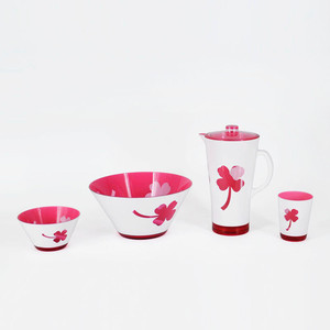 Juego de vajilla de plástico ecológico rojo de estilo moderno para fiesta - Product Image 6