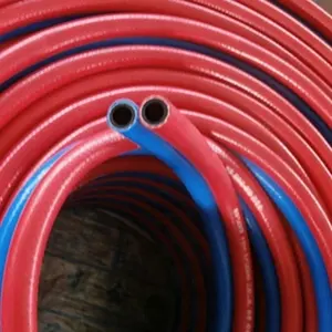 Light Weight Flexible Fiber Braided Oxygen Acetylene Twin Hose Corrugated Plastic Conduit PVC Twin Welding Hose Pipe 20 Bar