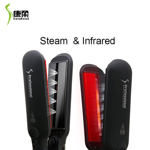 Infrared And Steam <strong>Hair</strong> <strong>Straightener</strong> With LED Display Professional <strong>hair</strong> Flat Irons For <strong>Hair</strong> Beauty And Curling Iron In One Iron