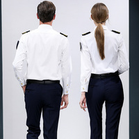 Chemise à manches longues pour agent de bord de compagnie aérienne, uniforme de pilote, costume