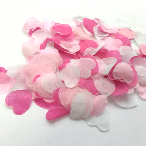 Confettis en papier de soie en forme de coeur ROSE & BLANC pour les fêtes de mariage - Product Image 4