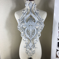 Goud Geborduurde Applique Metallic Designer Scroll Motief