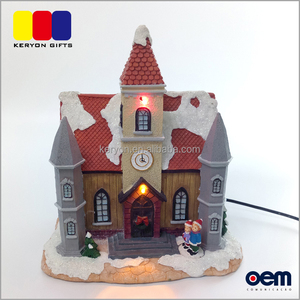 Best selling resina Village vintage estatua miniatura artesanías decoraciones de Navidad - Product Image 1