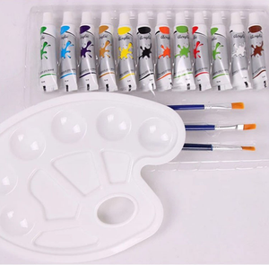 Arte suministros de <span class=keywords><strong>pintura</strong></span> <span class=keywords><strong>Set</strong></span> 12 unids respetuoso del medio ambiente no tóxico <span class=keywords><strong>pintura</strong></span> de acrílico con pinceles y paleta - Product Image 2