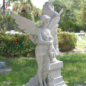 Lápida de Mármol Blanco <span class=keywords><strong>con</strong></span> Cruz y <span class=keywords><strong>Flores</strong></span> para <span class=keywords><strong>Cementerio</strong></span> - Product Image 4